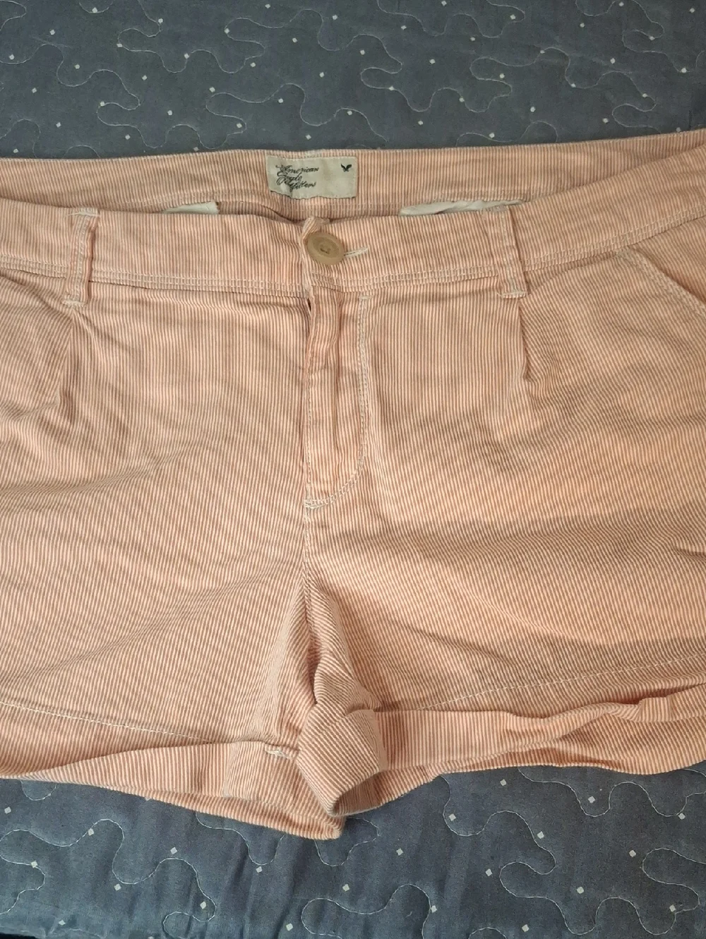 American Eagle Women's Pink Stripe Cotton Shorts size 14